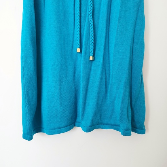 Y2K Guess Silk Tank Top Small Teal Blue Braided Drawstring Mermaid‎ Aquamarine - Picture 12 of 15